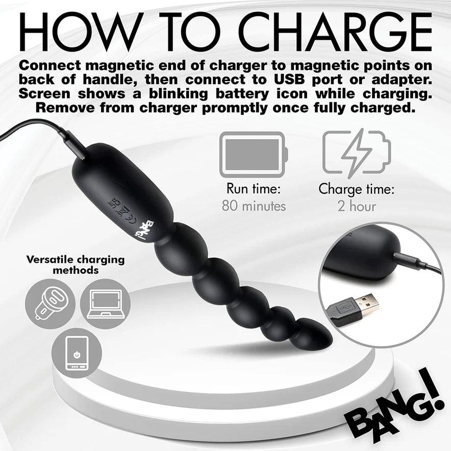 Bang! Digital Rechargeable Silicone Anal Beads - Buy At Luxury Toy X - Free 3-Day Shipping