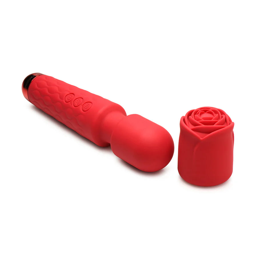 Bloomgasm Pleasure Rose 10X Rechargeable Silicone Wand with Rose Attachment - Buy At Luxury Toy X - Free 3-Day Shipping