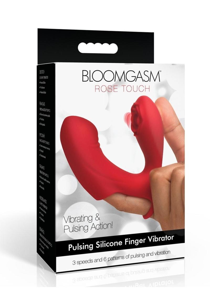 Bloomgasm Rose Touch Pulsing Rechargeable Silicone Finger Vibrator – Double the Sensation, Double the Pleasure! - Buy At Luxury Toy X - Free 3-Day Shipping