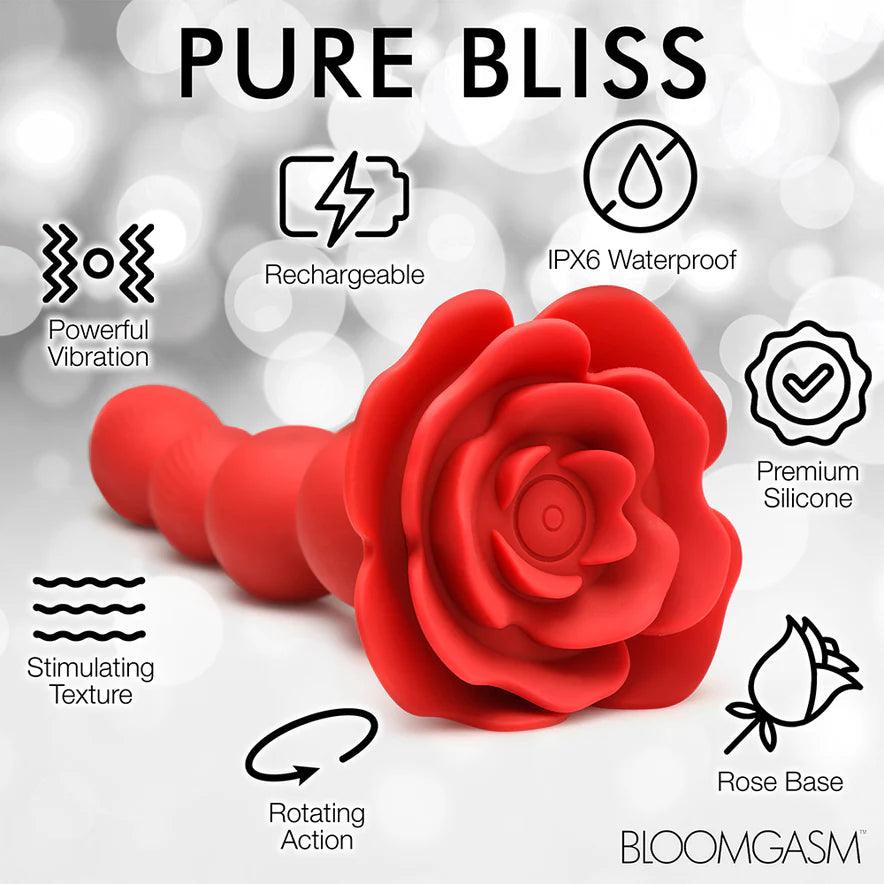 Bloomgasm Rose Twirl Rechargeable Silicone Rotating Anal Beads - Buy At Luxury Toy X - Free 3-Day Shipping