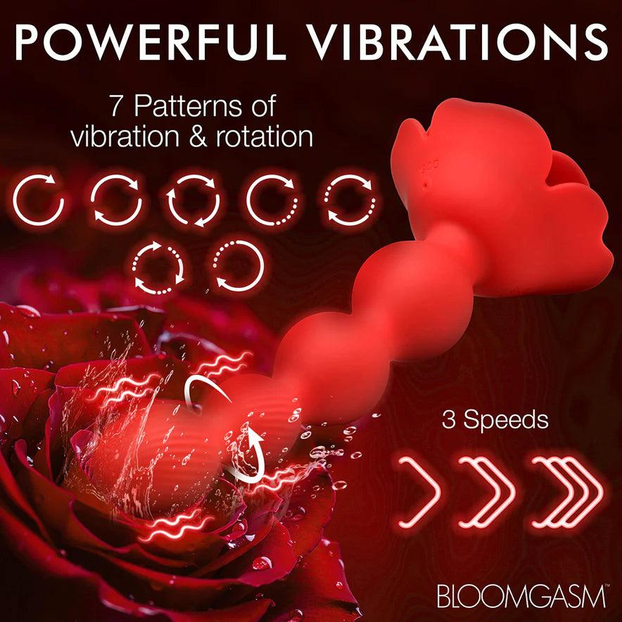 Bloomgasm Rose Twirl Rechargeable Silicone Rotating Anal Beads - Buy At Luxury Toy X - Free 3-Day Shipping