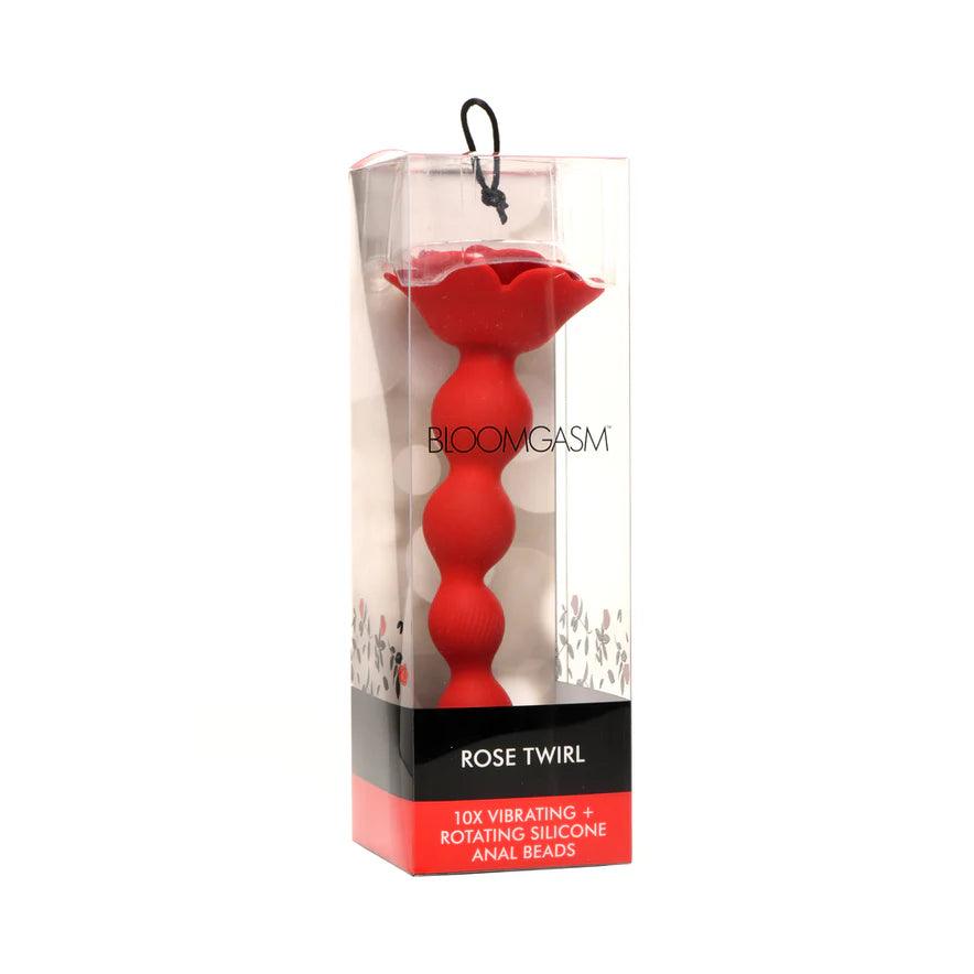 Bloomgasm Rose Twirl Rechargeable Silicone Rotating Anal Beads - Buy At Luxury Toy X - Free 3-Day Shipping