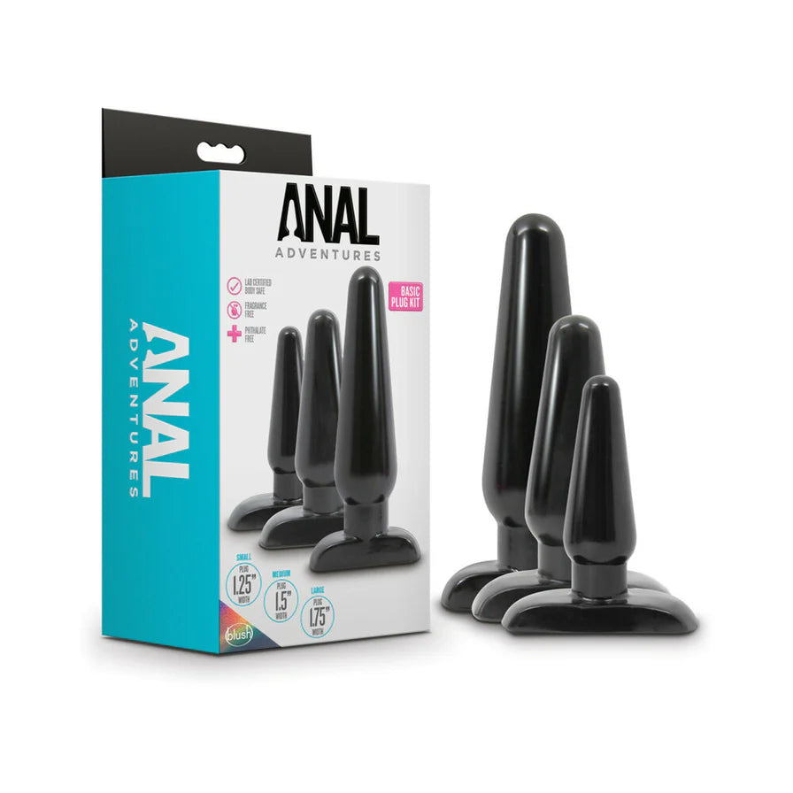 Blush Anal Adventures Basic Butt Plug Kit – Perfect for Beginners & Exploration - Buy At Luxury Toy X - Free 3-Day Shipping