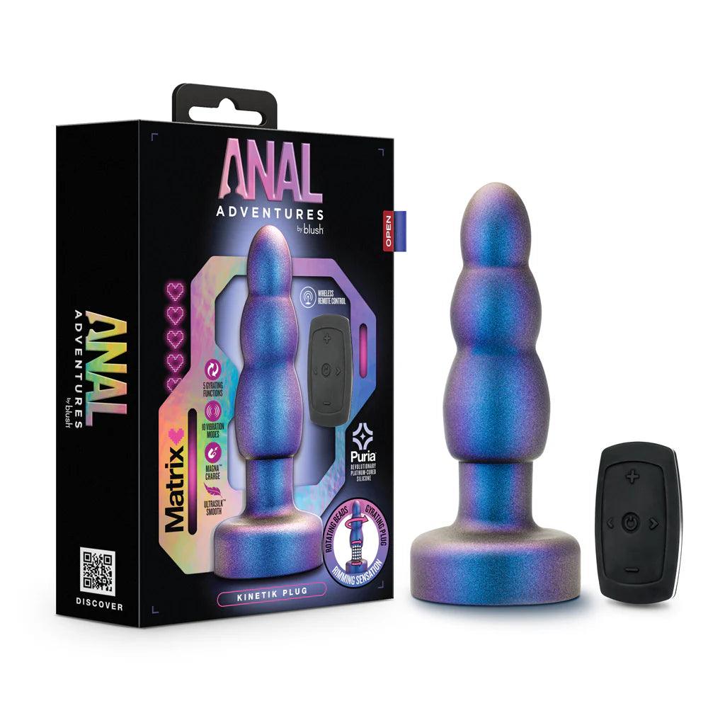 Blush Anal Adventures Matrix Kinetik Plug with Remote Space Age Blue - Buy At Luxury Toy X - Free 3-Day Shipping