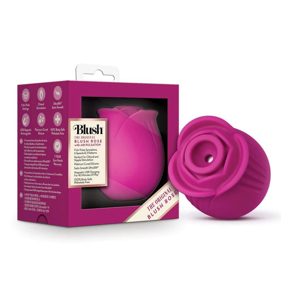 Blush Collection The Original Blush Rose Rechargeable Silicone Air Pulse Clitoral Vibrator - Buy At Luxury Toy X - Free 3-Day Shipping