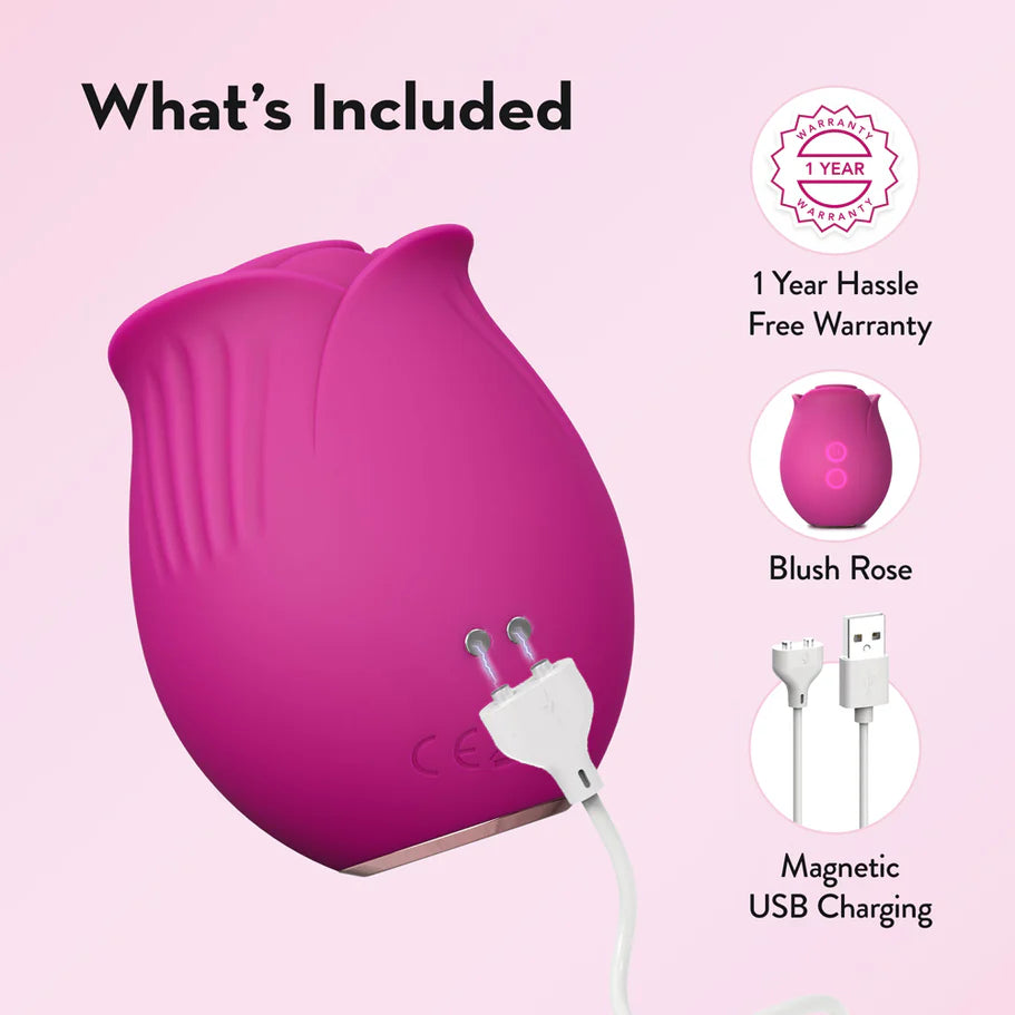 Blush Collection The Original Blush Rose Rechargeable Silicone Air Pulse Clitoral Vibrator - Buy At Luxury Toy X - Free 3-Day Shipping