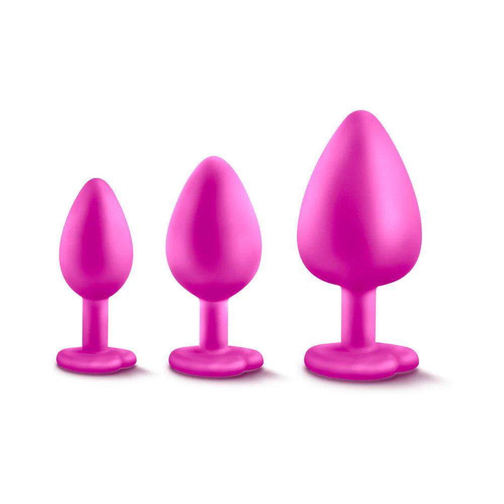 Blush Luxe 3-Piece Bling Plug Training Kit with White Gem Base Pink - Buy At Luxury Toy X - Free 3-Day Shipping