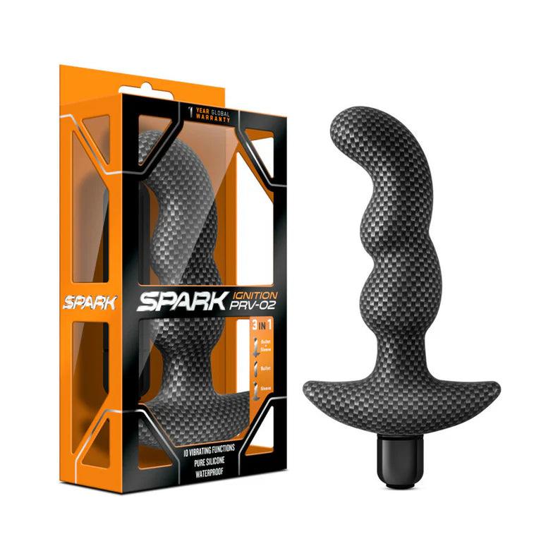 Blush Spark Ignition PRV-02 Vibrating Silicone Prostate Massager Carbon Fiber - Buy At Luxury Toy X - Free 3-Day Shipping