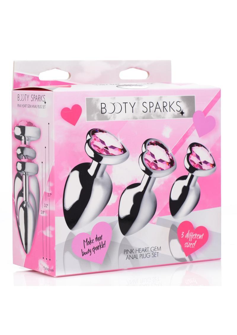 Booty Sparks Heart Gem Anal Plug Set - Buy At Luxury Toy X - Free 3-Day Shipping