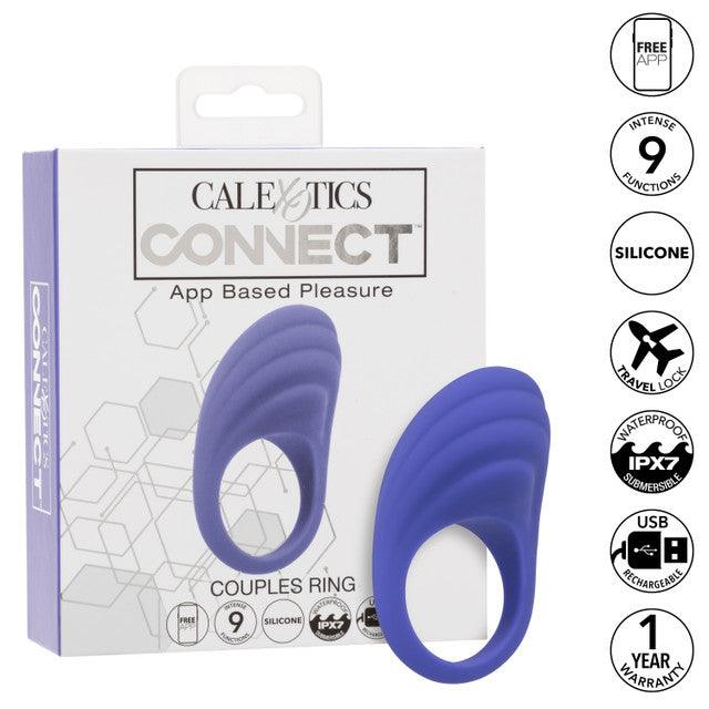 CalExotics Connect Couples Ring Rechargeable Silicone App Compatible Cock Ring with Remote - Buy At Luxury Toy X - Free 3-Day Shipping