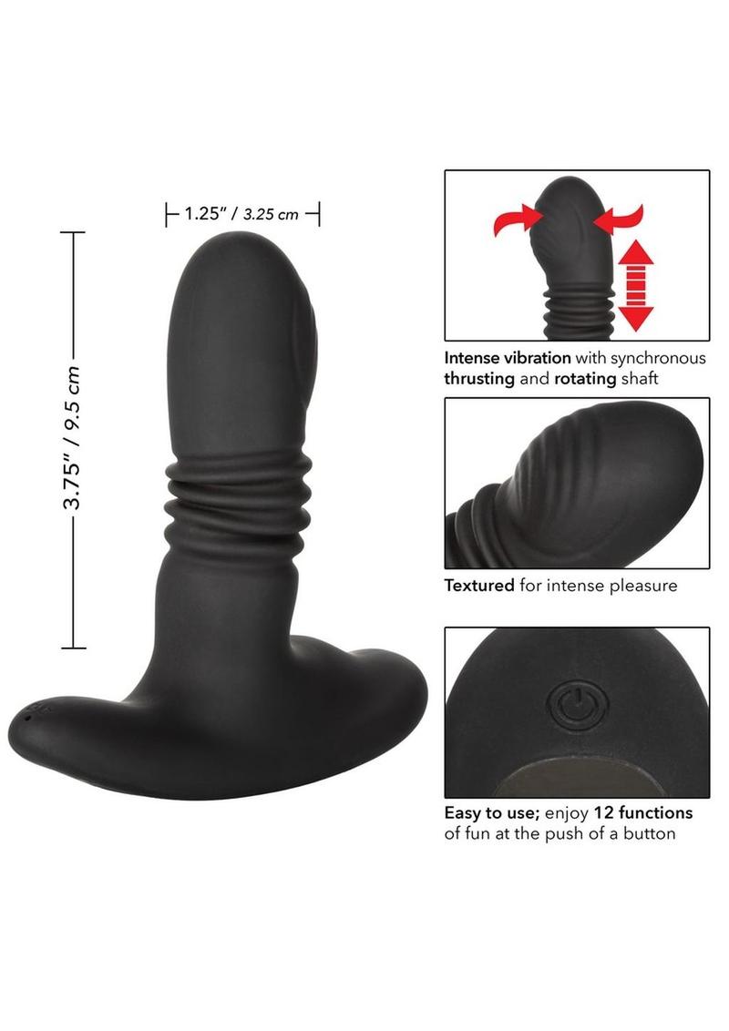 CalExotics Eclipse™ Thrusting Rotator Probe – Silicone Rechargeable Vibrating Butt Plug with Remote Control - Buy At Luxury Toy X - Free 3-Day Shipping