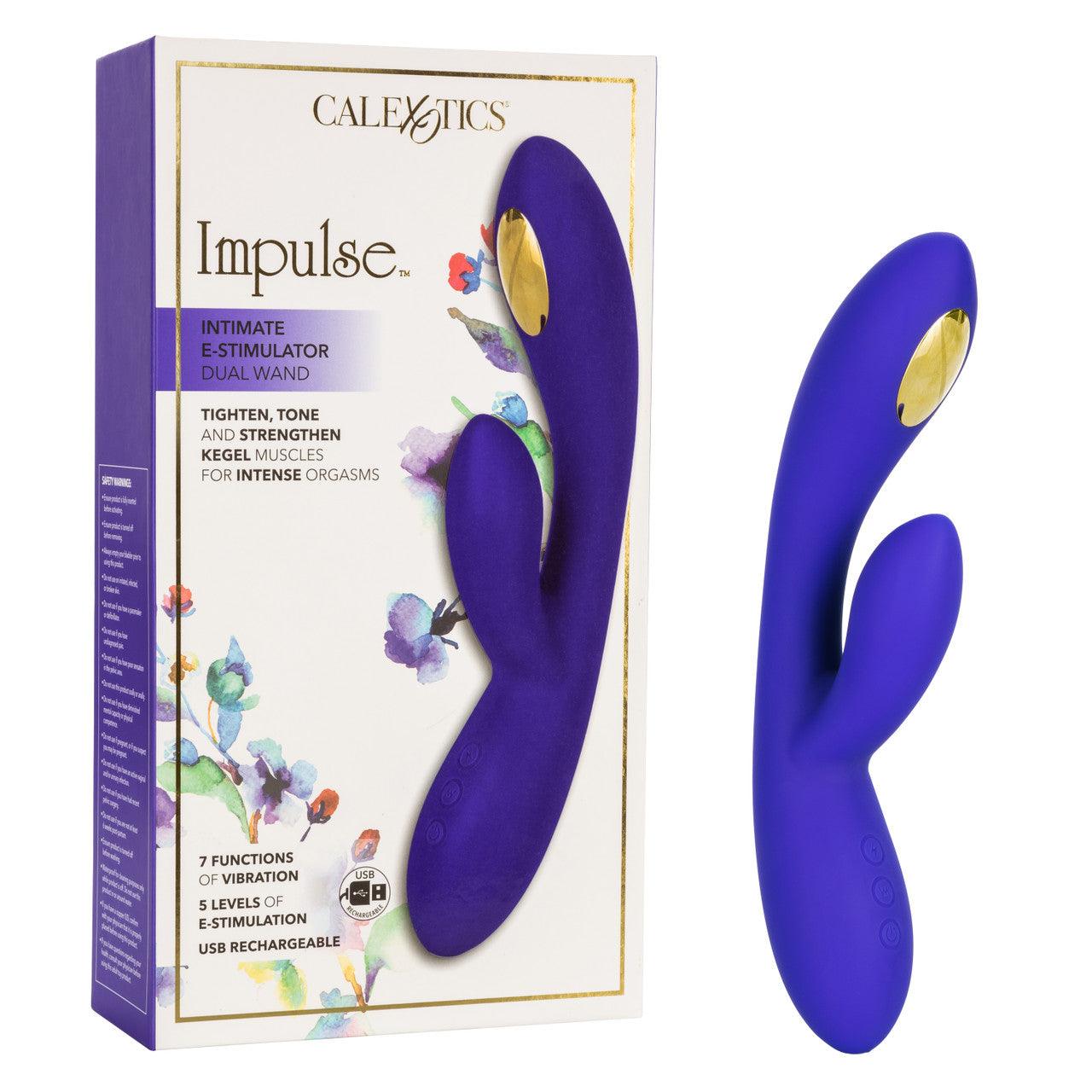 Calexotics Impulse Intimate E-Stimulator Dual Wand Rechargeable Silicone Vibrator - Buy At Luxury Toy X - Free 3-Day Shipping