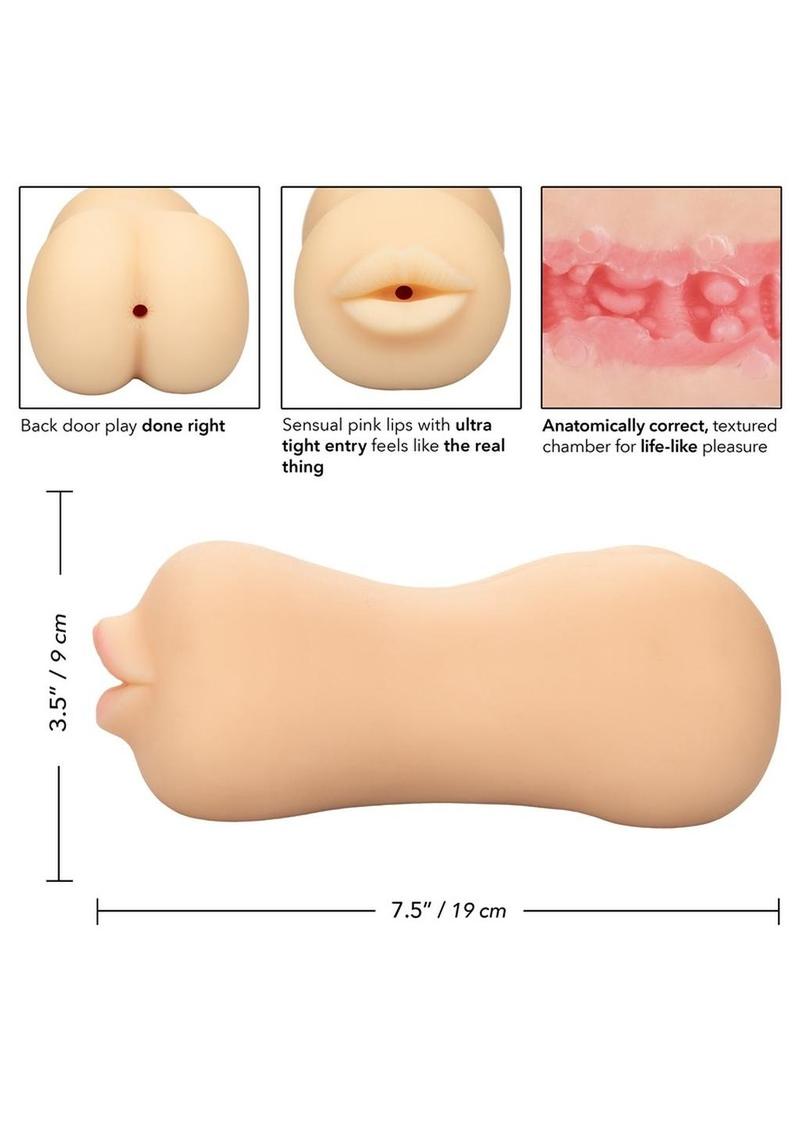 CalExotics Stroke It Realistic Dual Ended Stroker - Mouth and Ass - Buy At Luxury Toy X - Free 3-Day Shipping