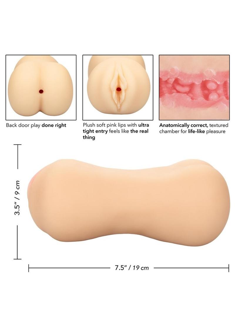 CalExotics Stroke It Realistic Dual Ended Stroker - Pussy and Ass - Buy At Luxury Toy X - Free 3-Day Shipping