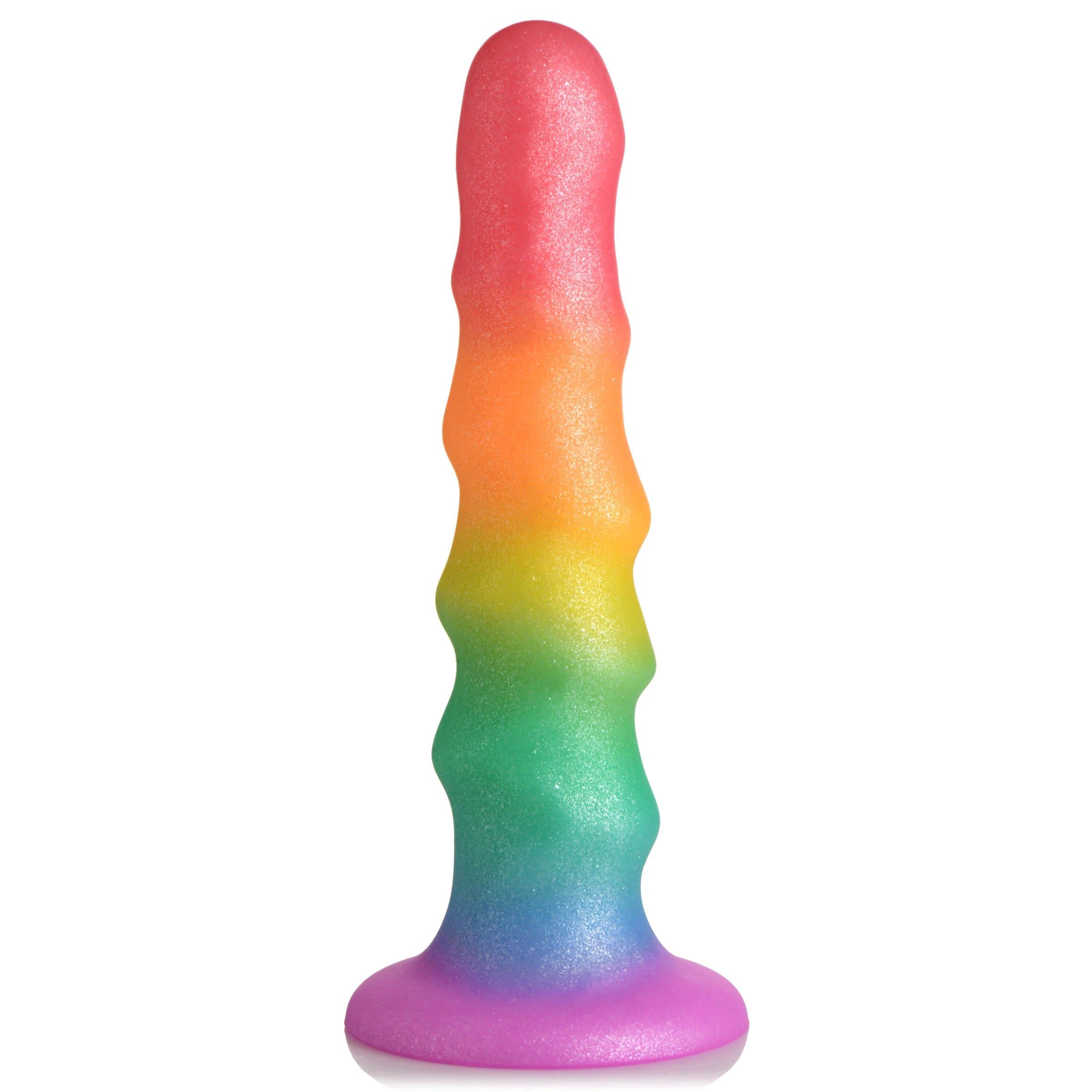 Simply Sweet Zigzag Silicone Rainbow Dildo