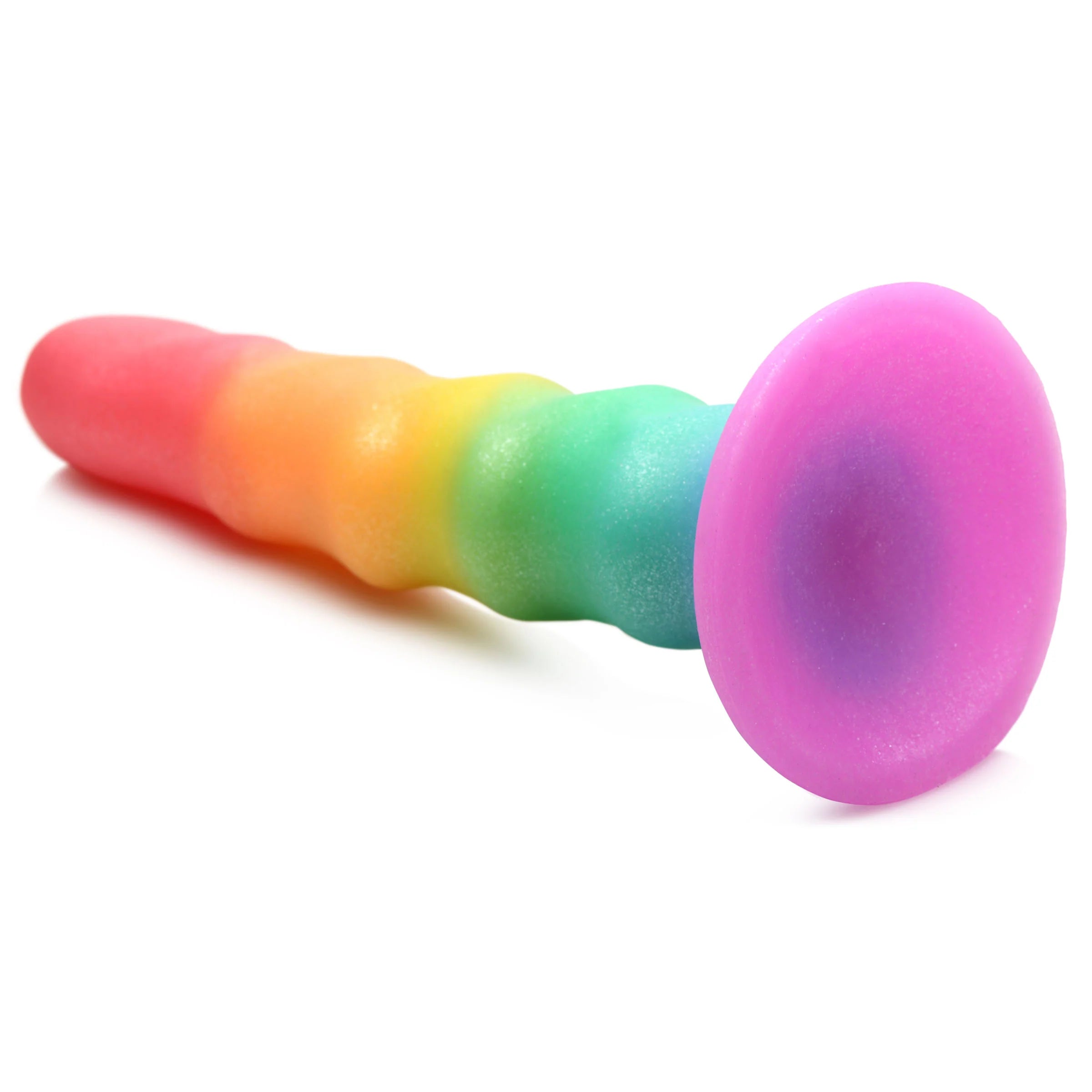 Simply Sweet Zigzag Silicone Rainbow Dildo