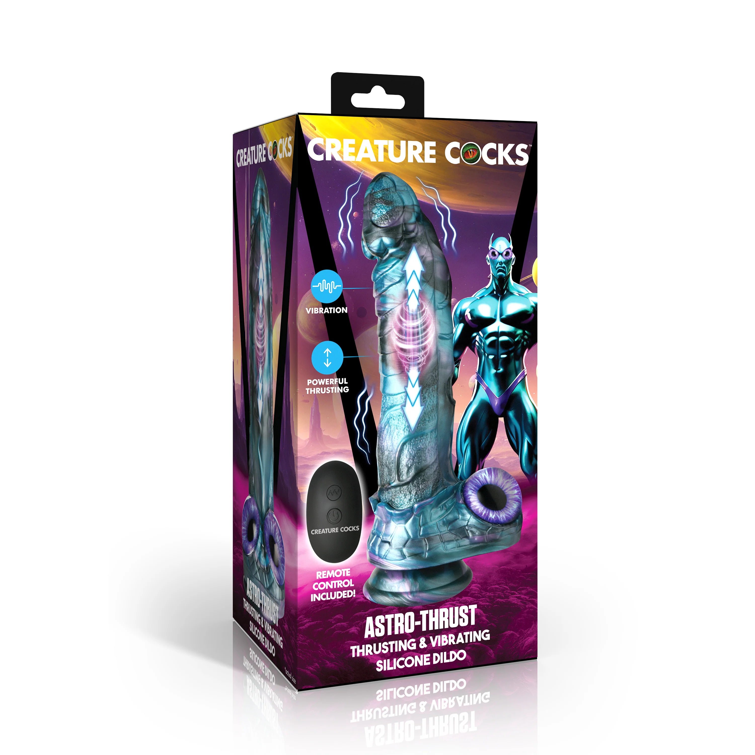 Creature Cocks Astro-Thrust Thrusting & Vibrating Silicone Dildo - Buy At Luxury Toy X - Free 3-Day Shipping