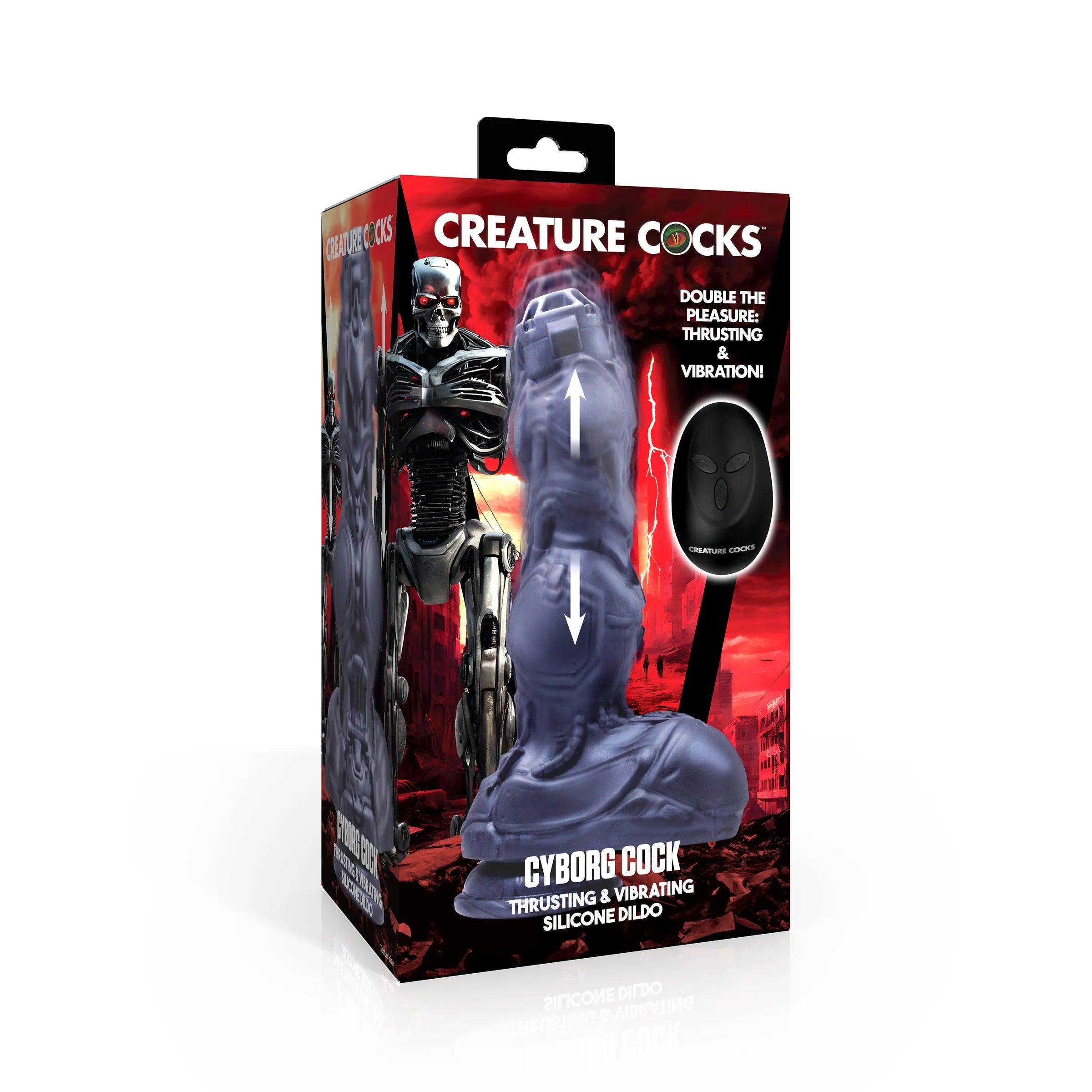 Creature Cocks Cyborg Cock Thrusting & Vibrating Silicone Dildo - Buy At Luxury Toy X - Free 3-Day Shipping