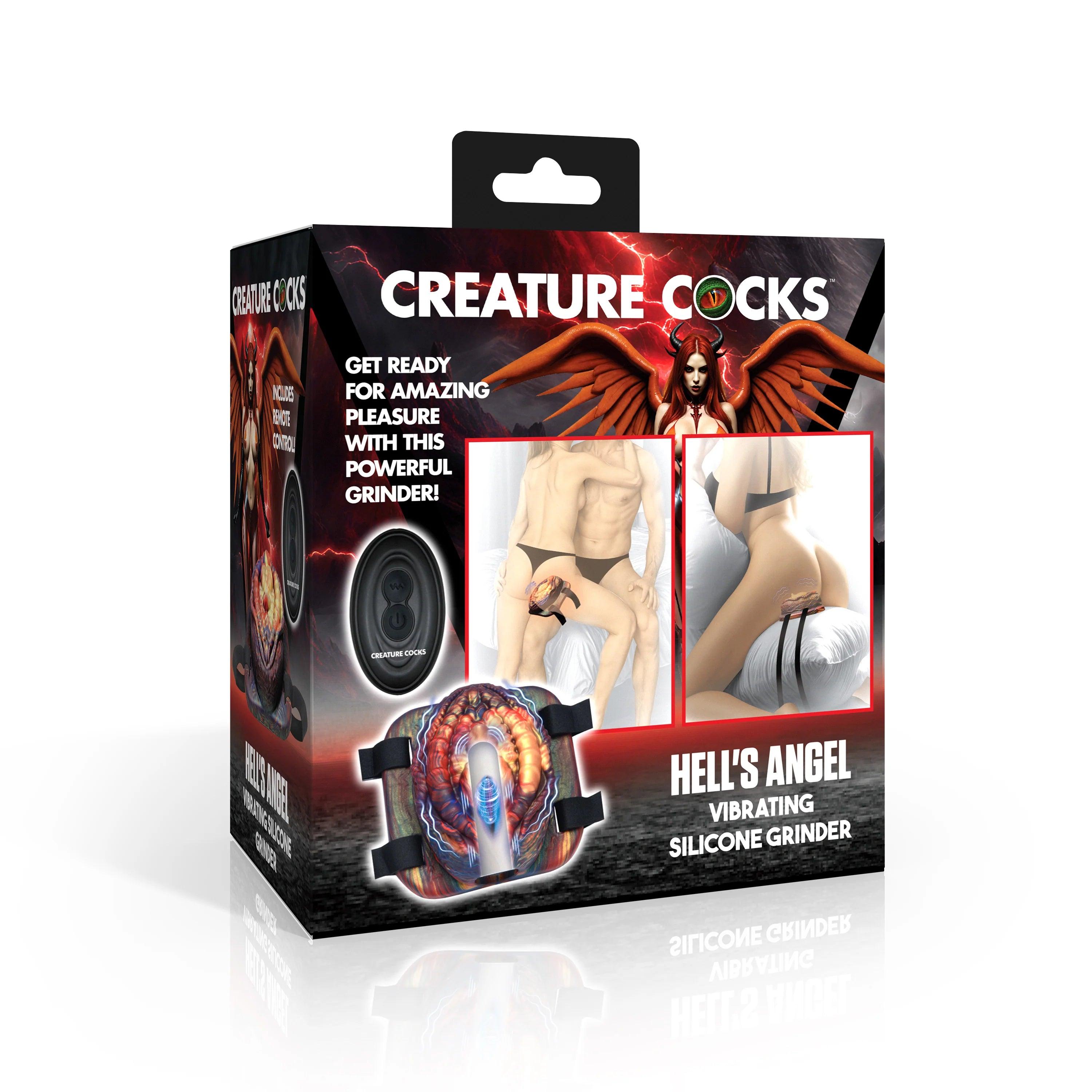 Creature Cocks Hell's Angel Rechargeable Vibrating Silicone Grinder – Ride the Flames of Ecstasy! - Buy At Luxury Toy X - Free 3-Day Shipping