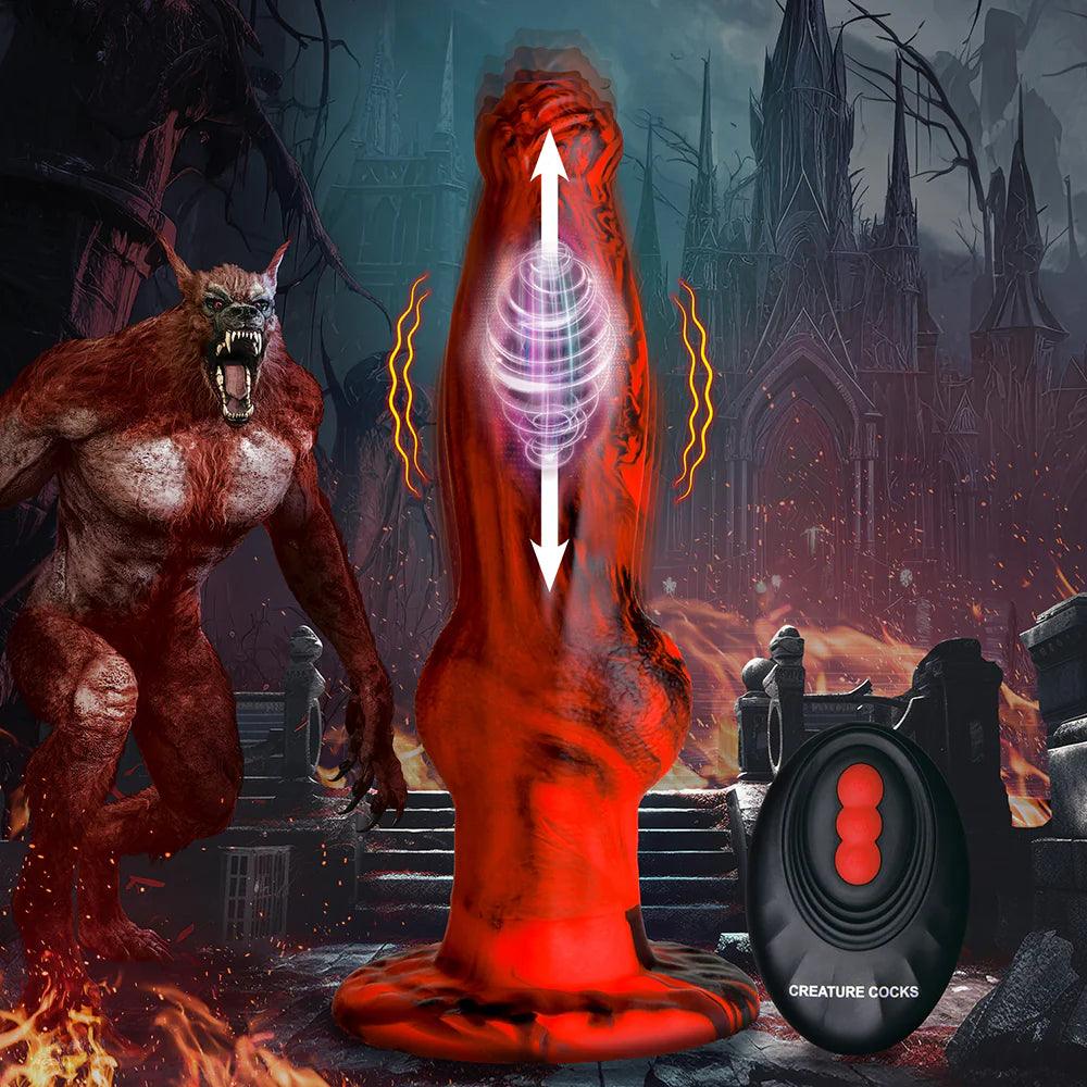 Creature Cocks Hell Wolf Thrusting & Vibrating Silicone Dildo - Buy At Luxury Toy X - Free 3-Day Shipping