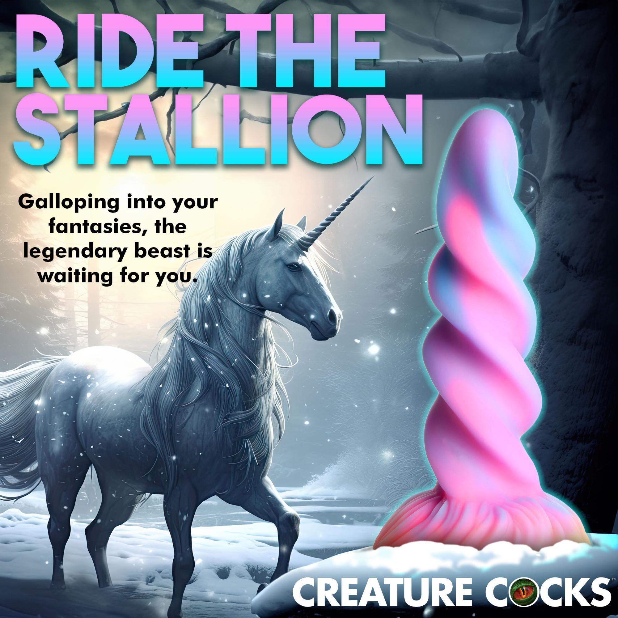 Creature Cocks Moon Rider Glow in the Dark Unicorn Silicone Dildo - Buy At Luxury Toy X - Free 3-Day Shipping