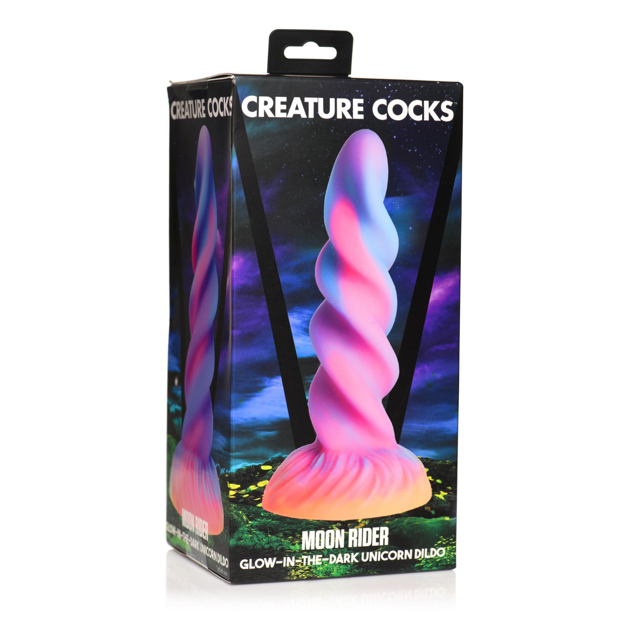 Creature Cocks Moon Rider Glow in the Dark Unicorn Silicone Dildo - Buy At Luxury Toy X - Free 3-Day Shipping