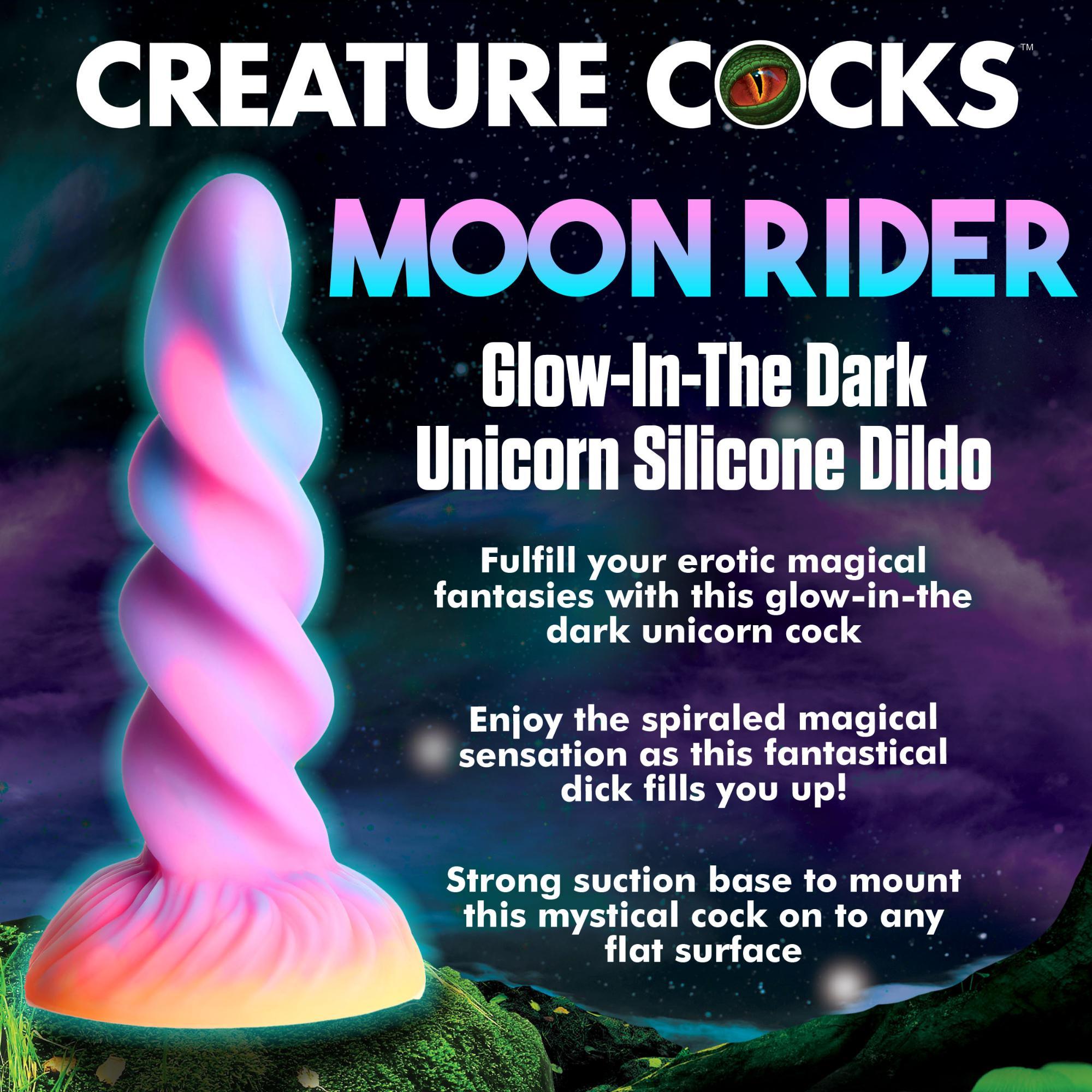 Creature Cocks Moon Rider Glow in the Dark Unicorn Silicone Dildo - Buy At Luxury Toy X - Free 3-Day Shipping