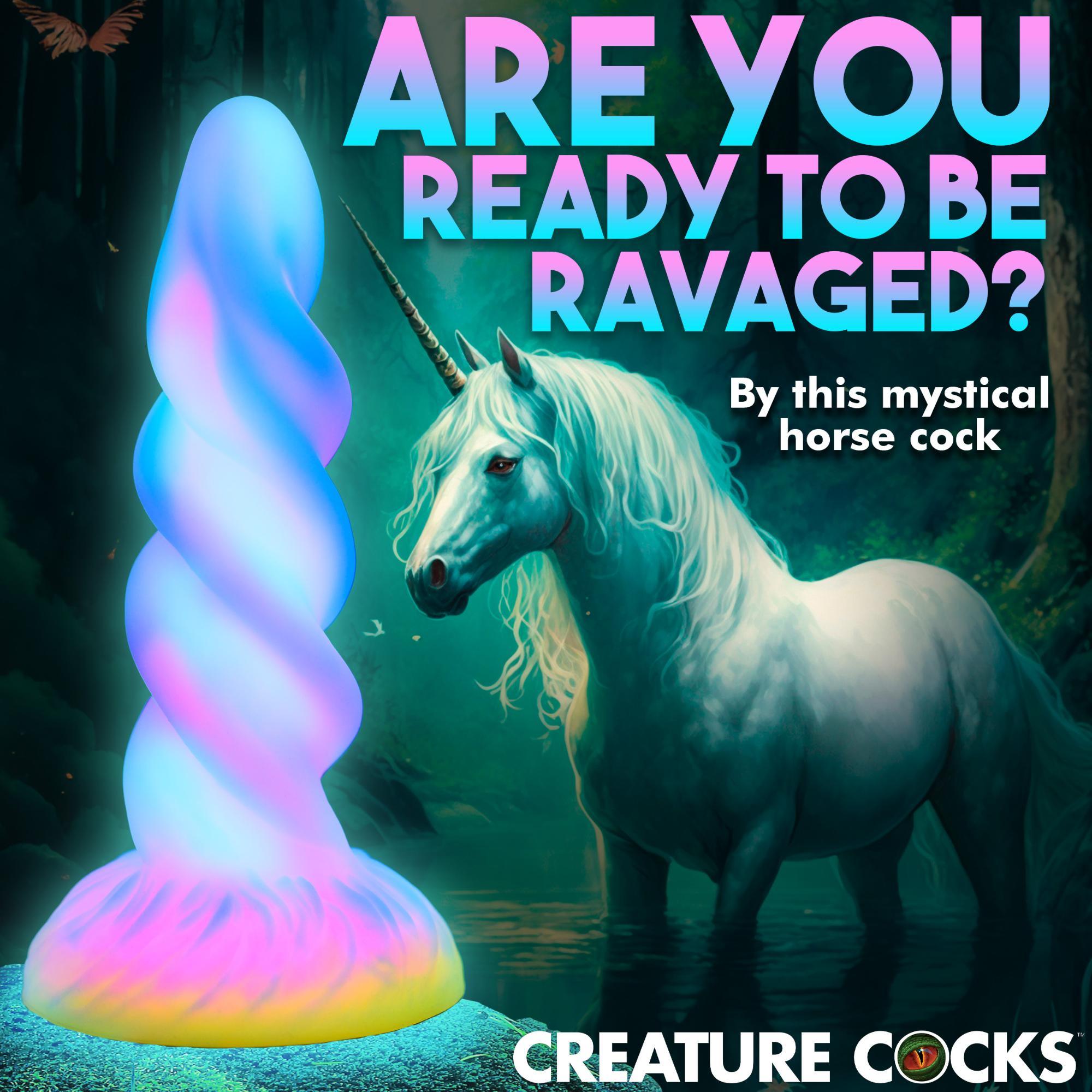 Creature Cocks Moon Rider Glow in the Dark Unicorn Silicone Dildo - Buy At Luxury Toy X - Free 3-Day Shipping