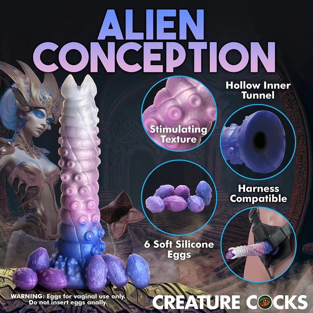 Creature Cocks Tenta-Queen Ovipositor Silicone Dildo with Eggs - Buy At Luxury Toy X - Free 3-Day Shipping