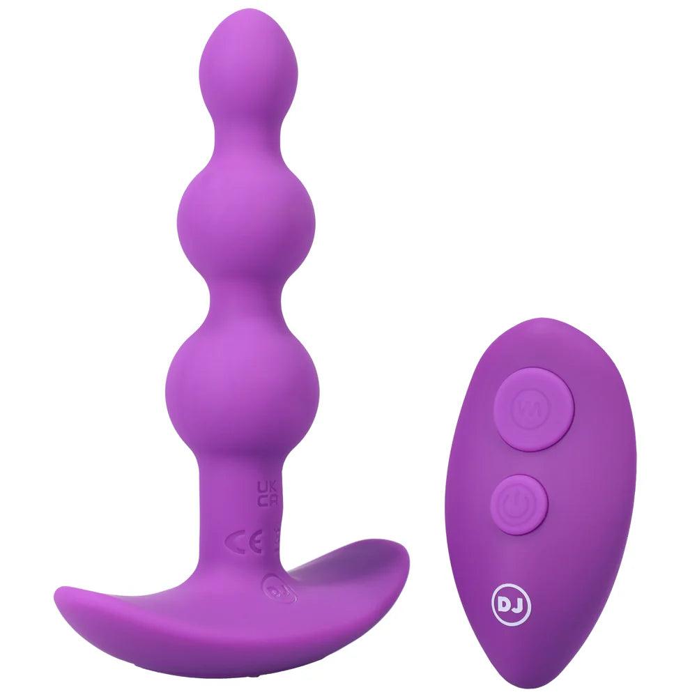 Doc Johnson A-Play BEADED VIBE Rechargeable Silicone Anal Plug with Remote - Buy At Luxury Toy X - Free 3-Day Shipping