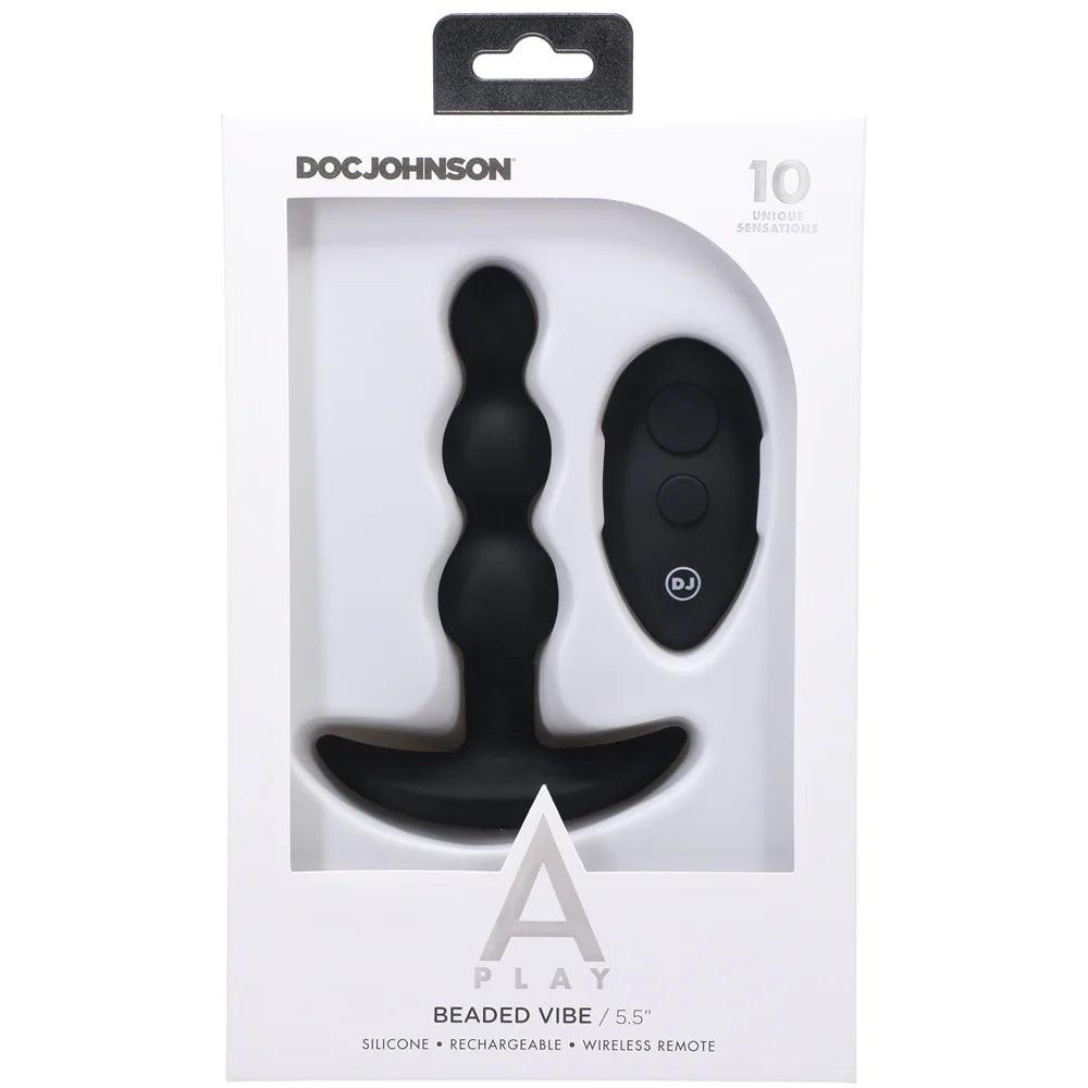 Doc Johnson A-Play BEADED VIBE Rechargeable Silicone Anal Plug with Remote - Buy At Luxury Toy X - Free 3-Day Shipping