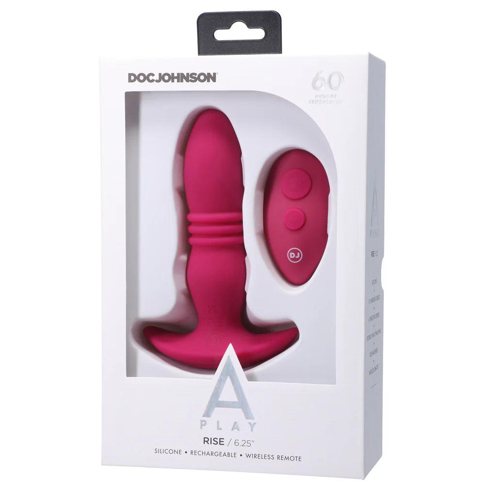 Doc Johnson A-Play RISE Rechargeable Silicone Anal Plug with Remote - Buy At Luxury Toy X - Free 3-Day Shipping