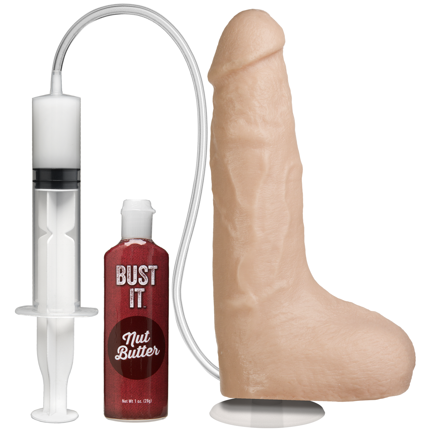 Doc Johnson Bust It Squirting Realistic Cock Brown - Buy At Luxury Toy X - Free 3-Day Shipping