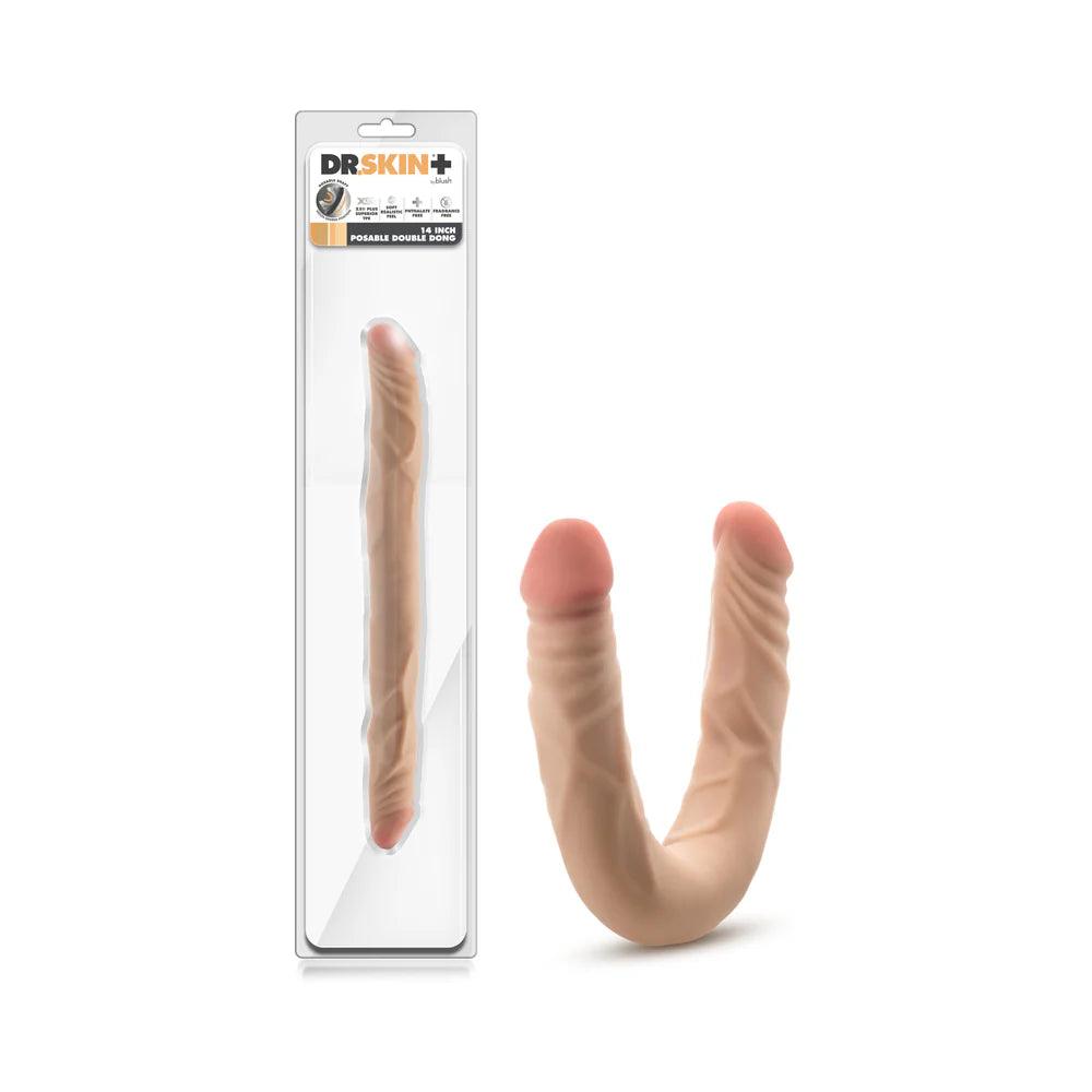 Dr. Skin Plus 14 in. Posable Double Dong - Buy At Luxury Toy X - Free 3-Day Shipping