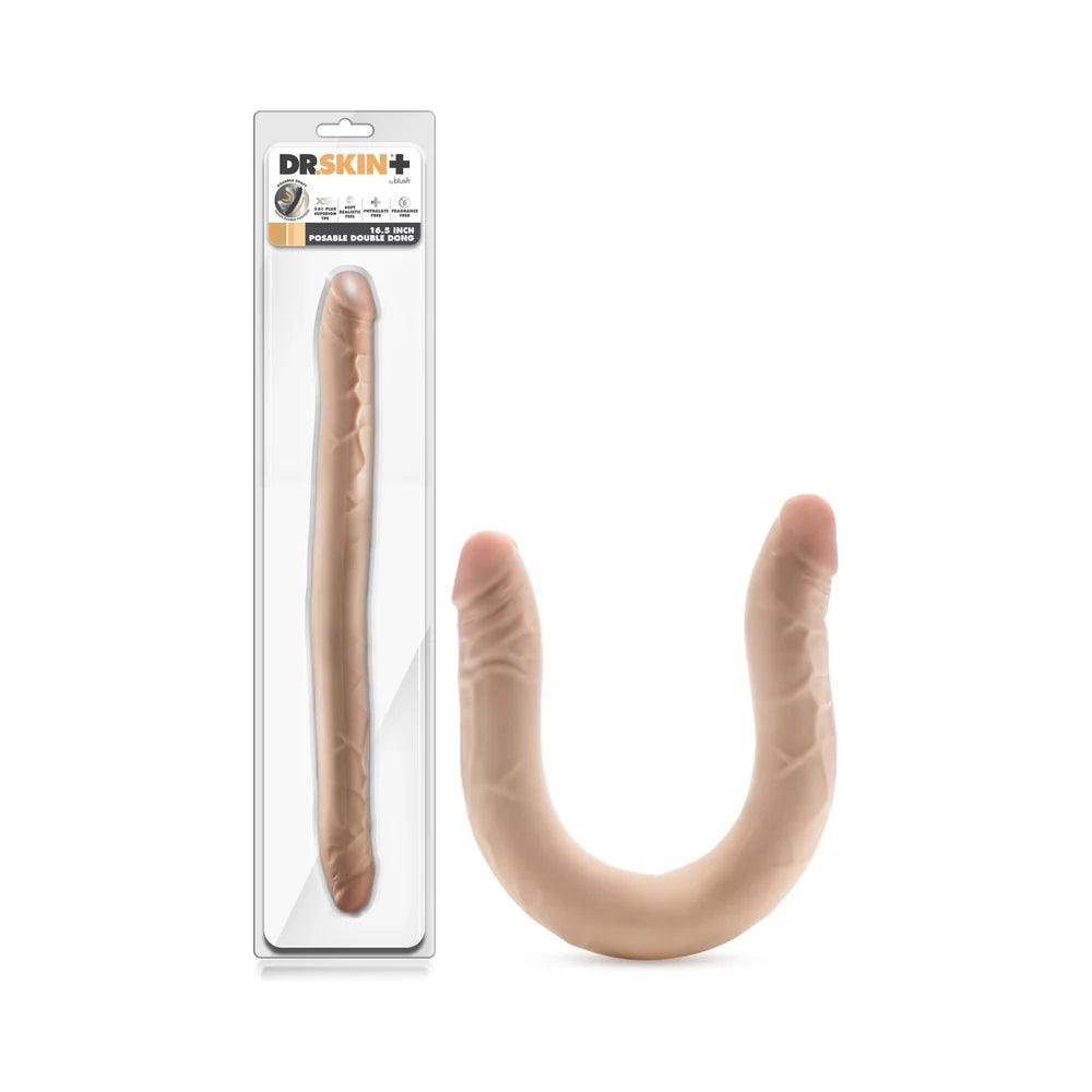 Dr. Skin Plus Posable Double Dong 16.5in - Buy At Luxury Toy X - Free 3-Day Shipping