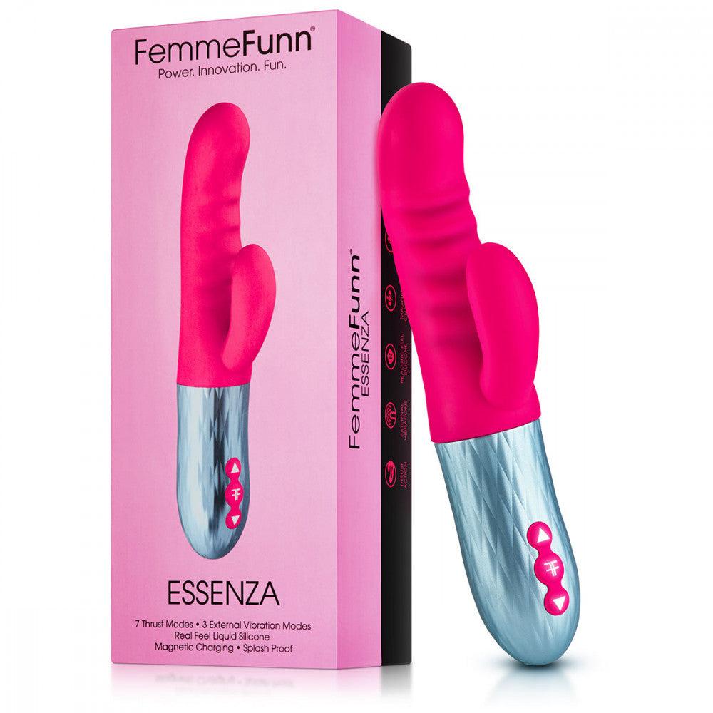 FemmeFunn Essenza Rechargeable Silicone Dual Stimulation Thrusting Vibrator - Buy At Luxury Toy X - Free 3-Day Shipping