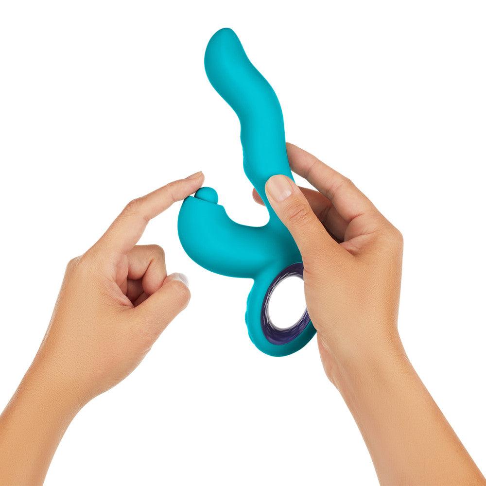 FemmeFunn Klio Rechargeable Silicone Triple Action Thumping Rabbit Vibrator - Buy At Luxury Toy X - Free 3-Day Shipping