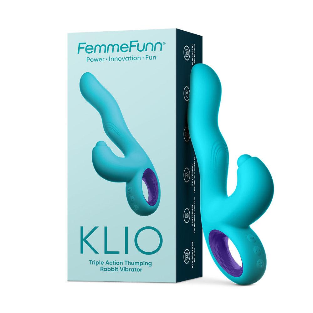 FemmeFunn Klio Rechargeable Silicone Triple Action Thumping Rabbit Vibrator - Buy At Luxury Toy X - Free 3-Day Shipping