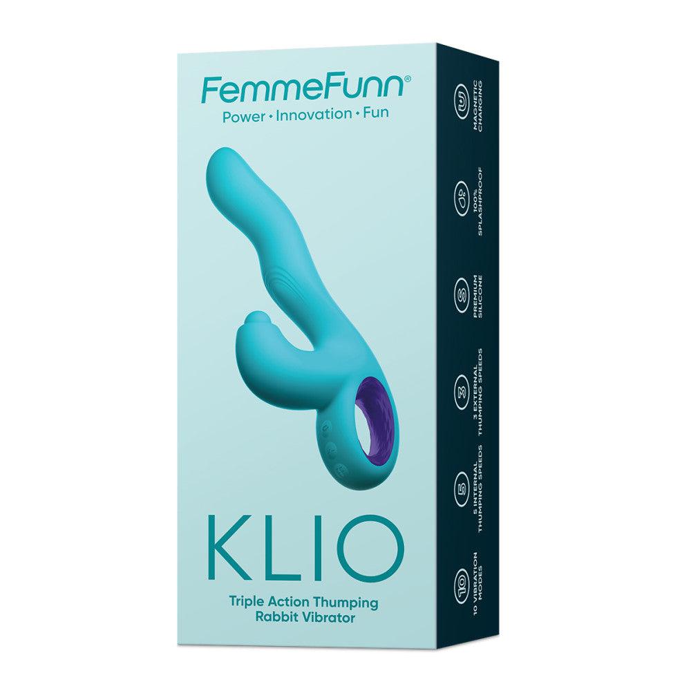 FemmeFunn Klio Rechargeable Silicone Triple Action Thumping Rabbit Vibrator - Buy At Luxury Toy X - Free 3-Day Shipping