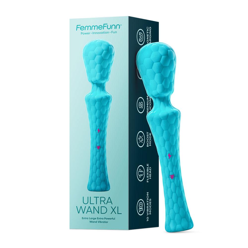 FemmeFunn Ultra Wand XL Rechargeable Flexible Textured Silicone Vibrator - Buy At Luxury Toy X - Free 3-Day Shipping