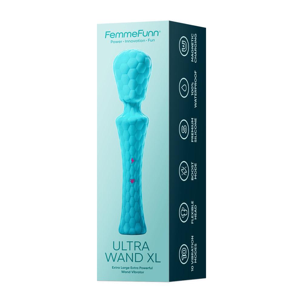 FemmeFunn Ultra Wand XL Rechargeable Flexible Textured Silicone Vibrator - Buy At Luxury Toy X - Free 3-Day Shipping