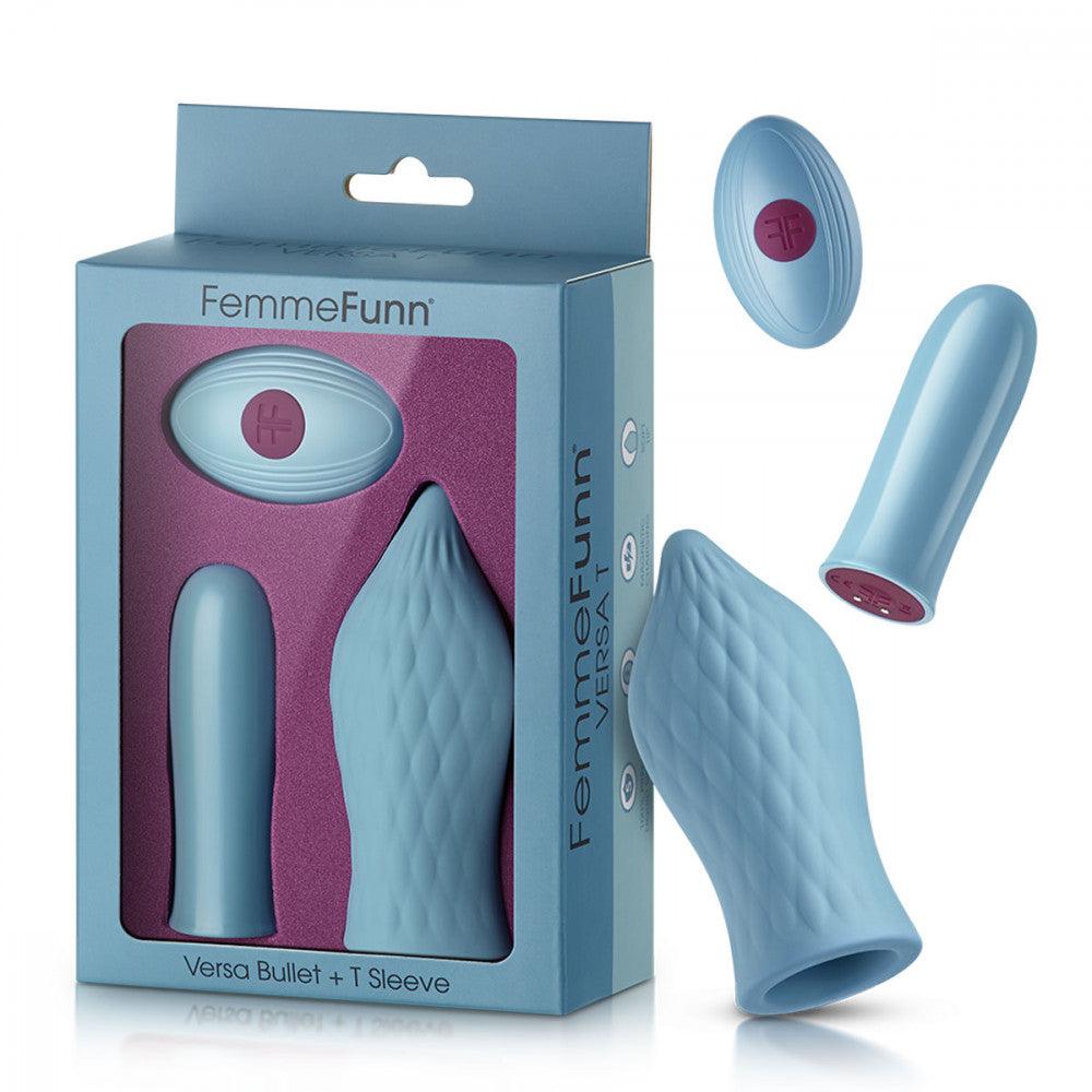 FemmeFunn Versa T Bullet Vibrator & Textured Silicone Tongue-Shaped Sleeve - Buy At Luxury Toy X - Free 3-Day Shipping