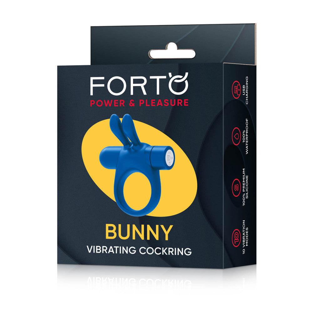 Forto Bunny Rechargeable Silicone Vibrating Cockring with Stimulating Ears - Buy At Luxury Toy X - Free 3-Day Shipping