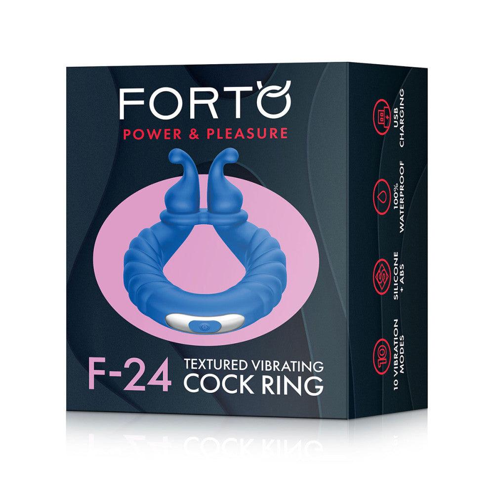 Forto F-24 Rechargeable Silicone Textured Vibrating Cockring - Buy At Luxury Toy X - Free 3-Day Shipping