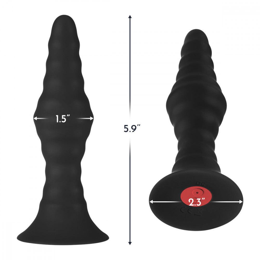 Forto Vibrating Ribbed Plug Rechargeable Remote-Controlled Silicone Anal Plug - Buy At Luxury Toy X - Free 3-Day Shipping