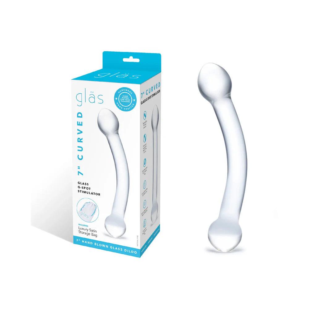 Glas 7" Curved Glass G Spot Stimulator - Clear - Buy At Luxury Toy X - Free 3-Day Shipping