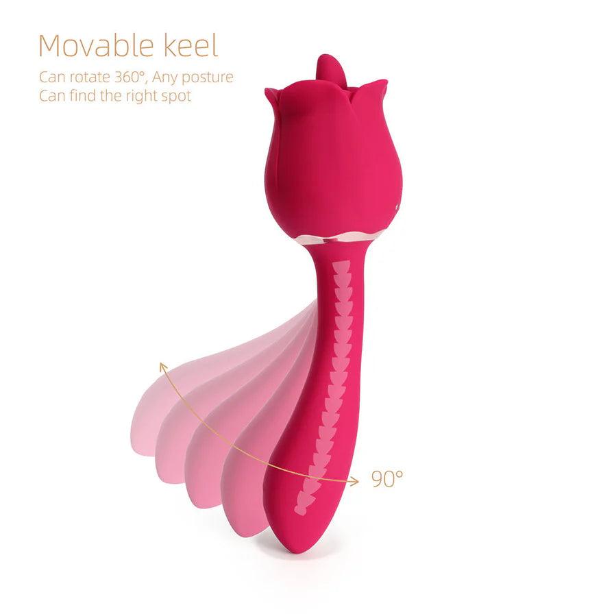 Honey Play Box Rhea The Rose Clit Tongue Licking Vibrator and G-spot Massager - Buy At Luxury Toy X - Free 3-Day Shipping