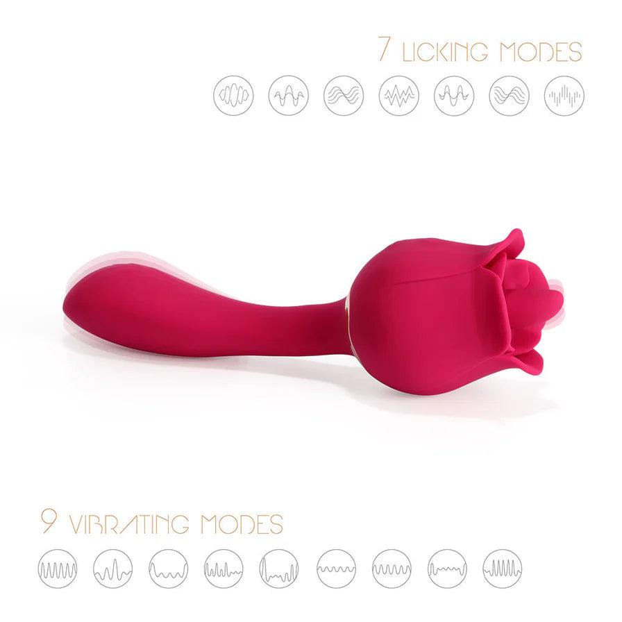 Honey Play Box Rhea The Rose Clit Tongue Licking Vibrator and G-spot Massager - Buy At Luxury Toy X - Free 3-Day Shipping