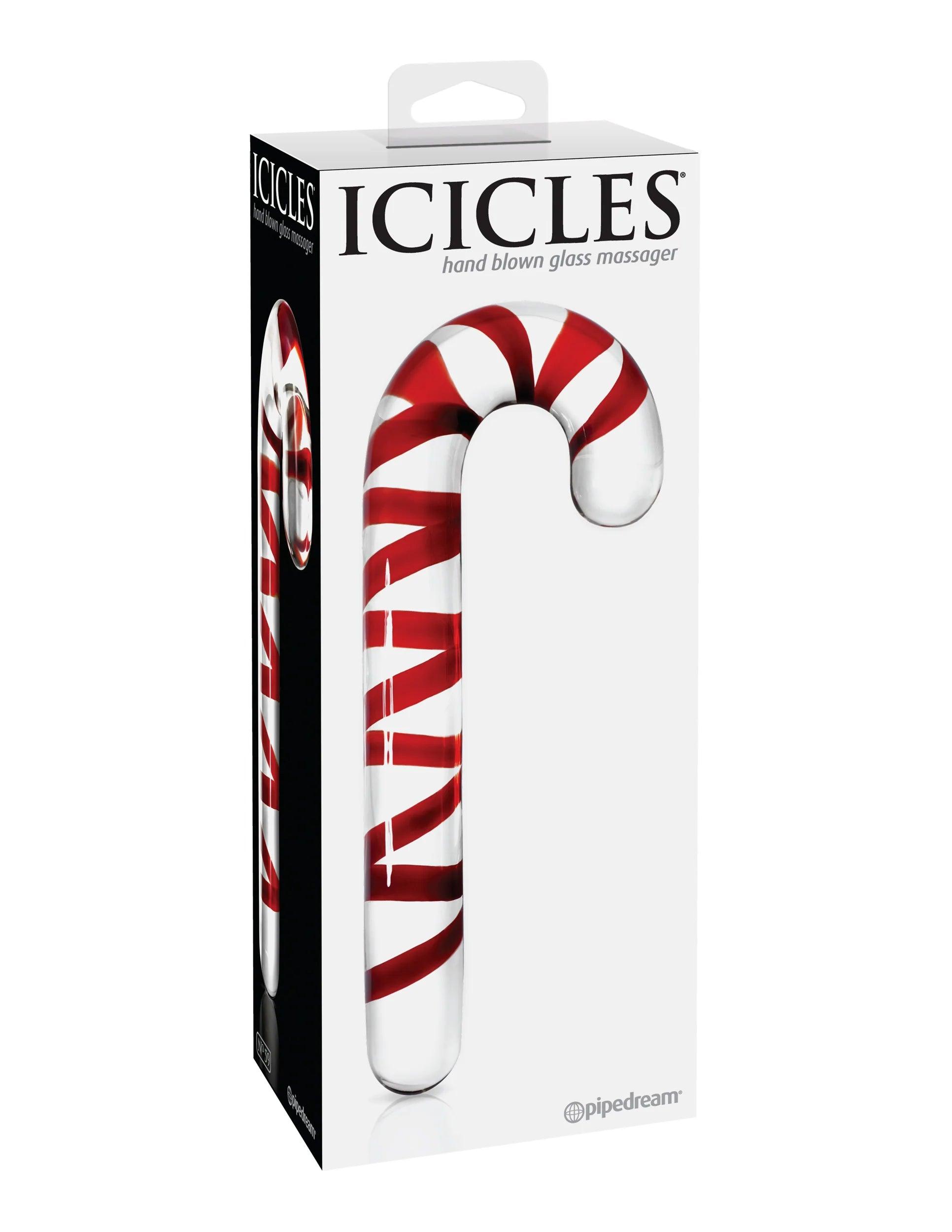 Icicles No 59 Candy Cane Glass Massager - Buy At Luxury Toy X - Free 3-Day Shipping