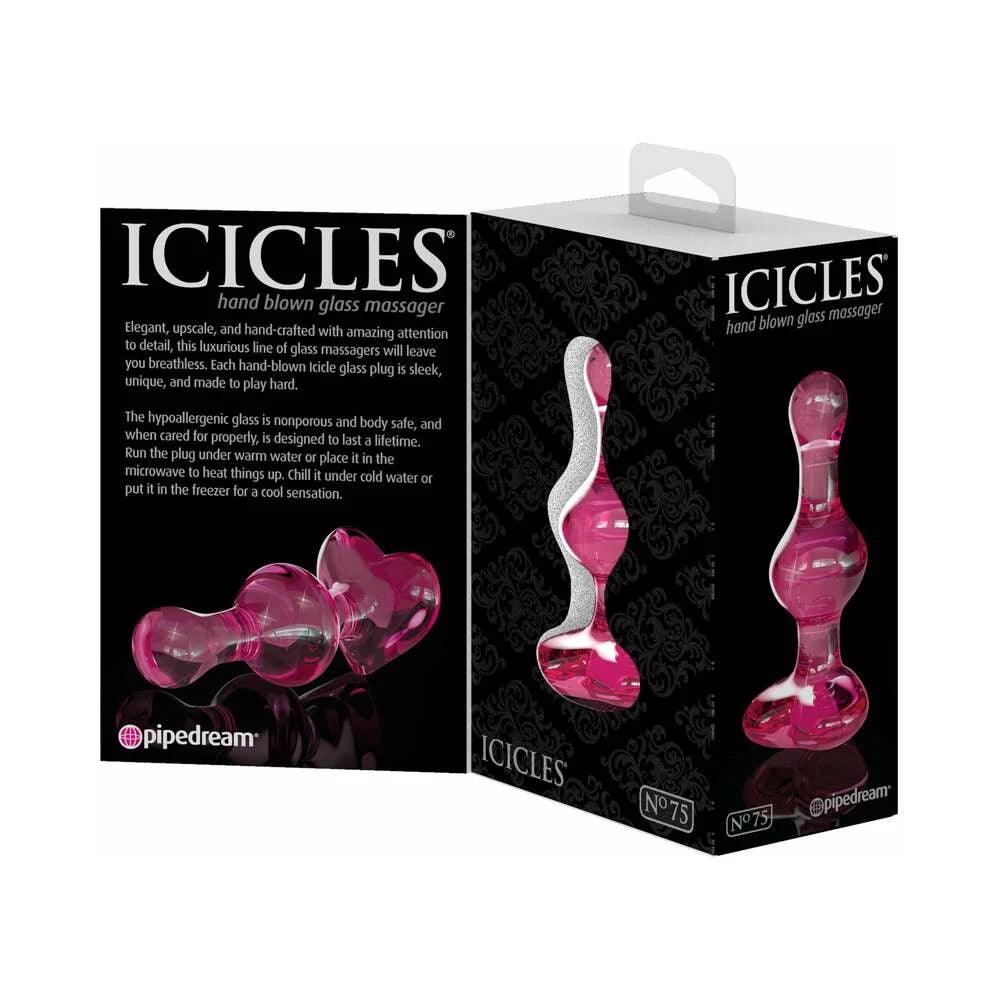 Icicles No 75 Beaded Heart Shaped Glass Anal Plug - Buy At Luxury Toy X - Free 3-Day Shipping